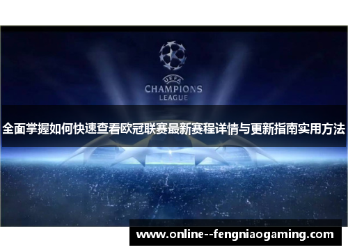 全面掌握如何快速查看欧冠联赛最新赛程详情与更新指南实用方法